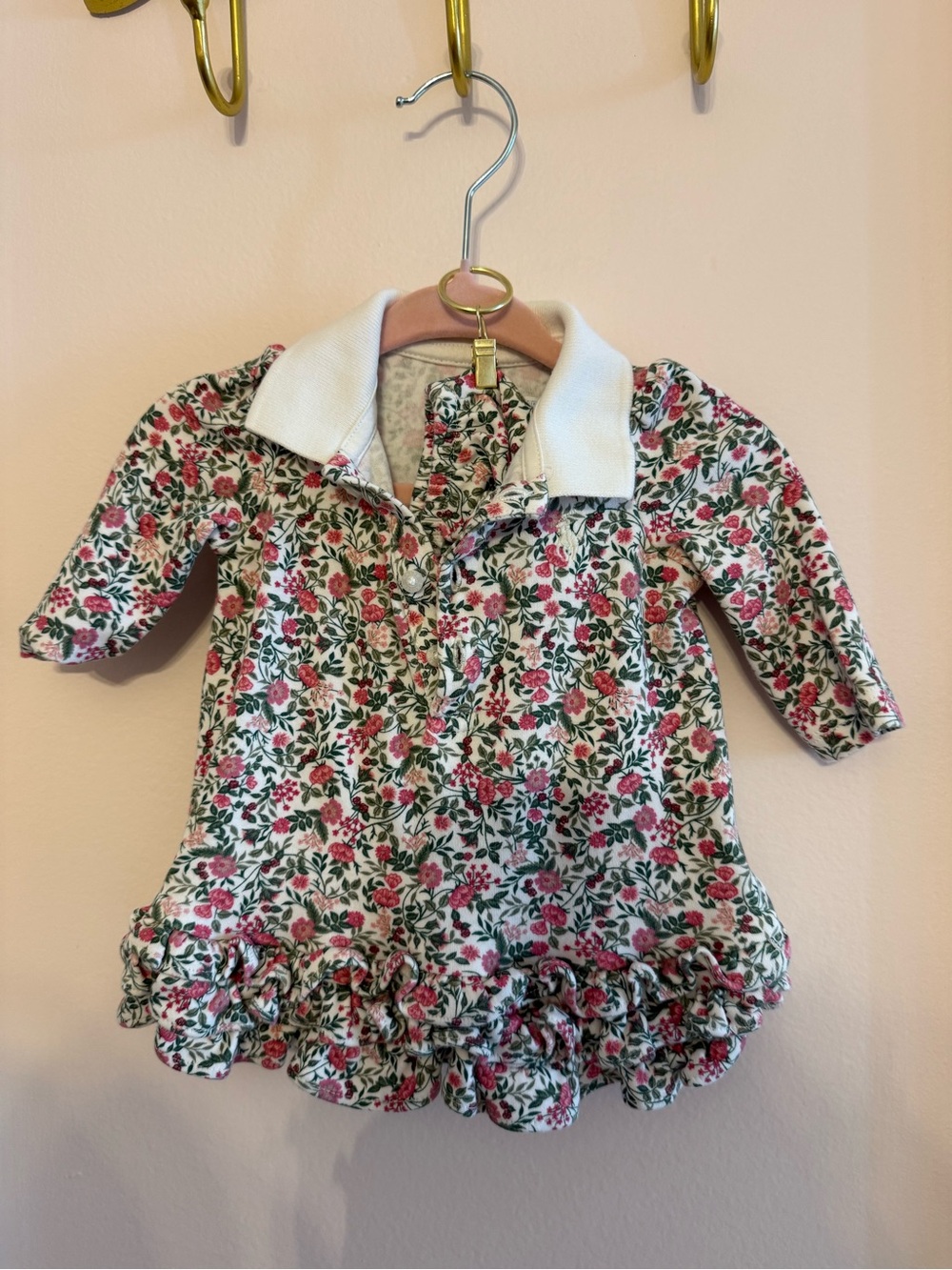 Ralph Lauren Floral Polo Dress in White, Pink, Green
